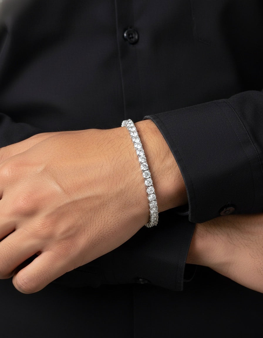18k gold plated 4mm tennis bracelet.