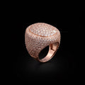 18k Rose Gold Plated Micro pave oval ring.