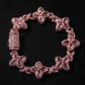 18k rose gold plated iced Four leaf clover bracelet.