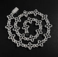 18k white gold plated Iced Out 4 leaf Chain.