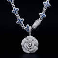 White gold plated Flower Necklace