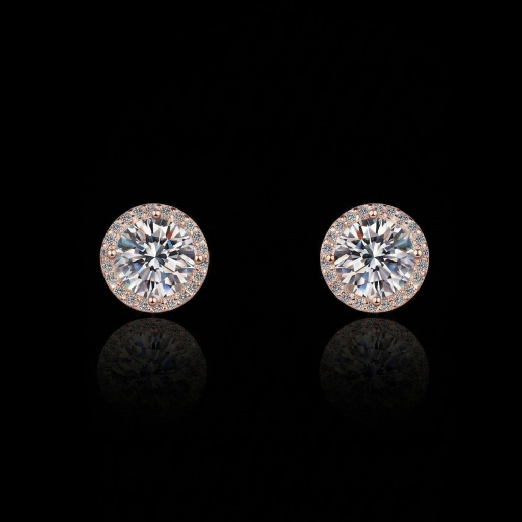S925 Rose gold plated Moissanite studs.