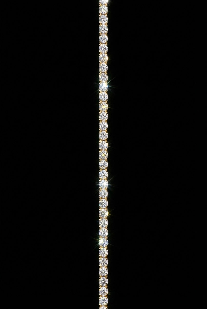 18k gold plated tennis chain.