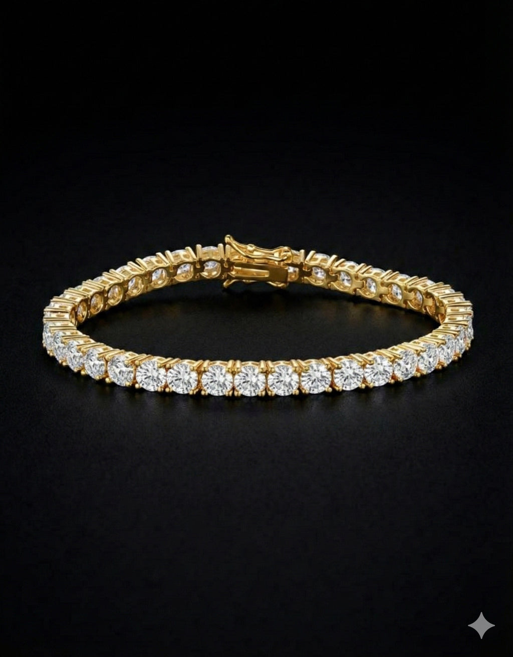 18k gold plated 4mm tennis bracelet.