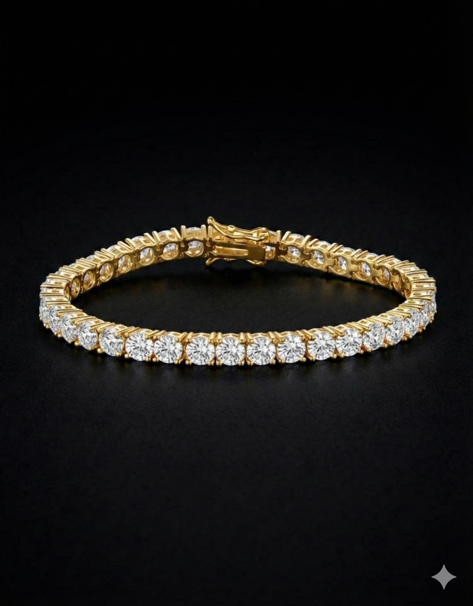 18k gold plated 4mm tennis bracelet.