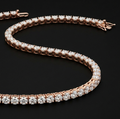 18k rose gold plated tennis chain.