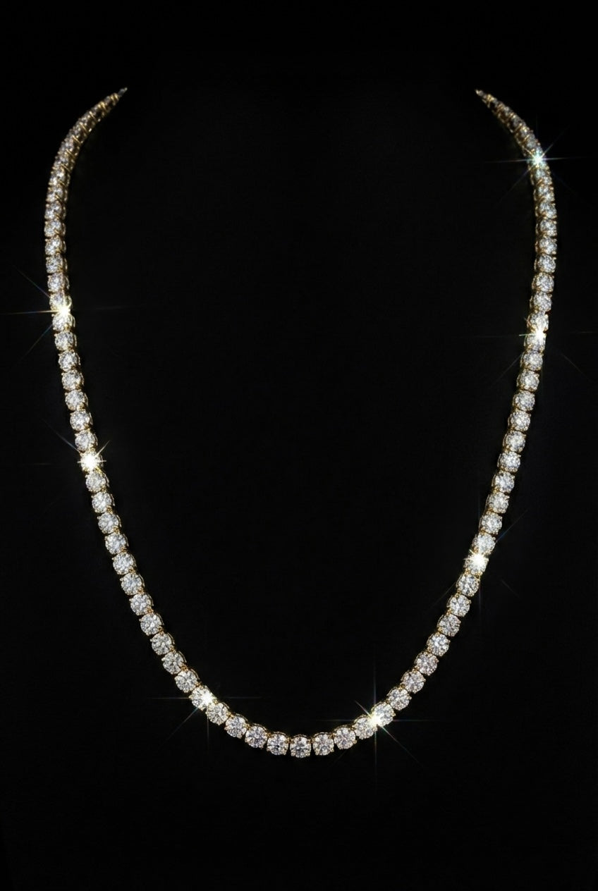 18k gold plated tennis chain.