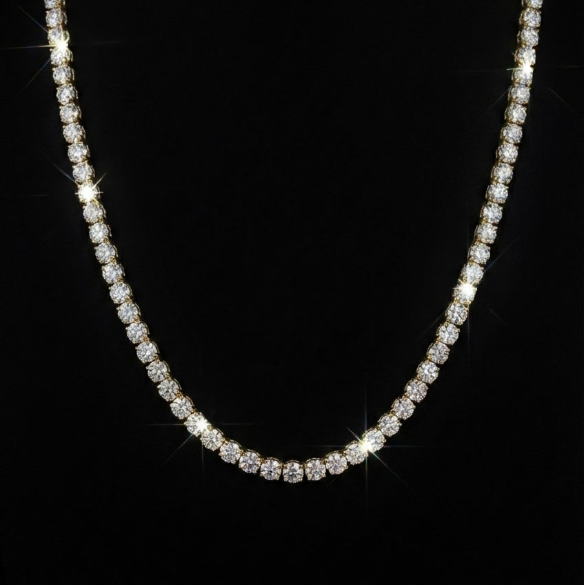 18k gold plated tennis chain.