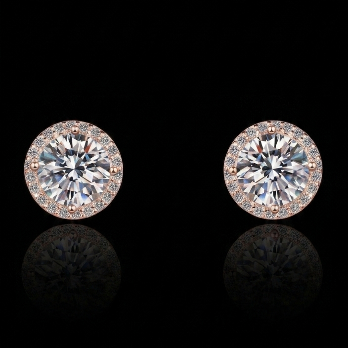 S925 Rose gold plated Moissanite studs.
