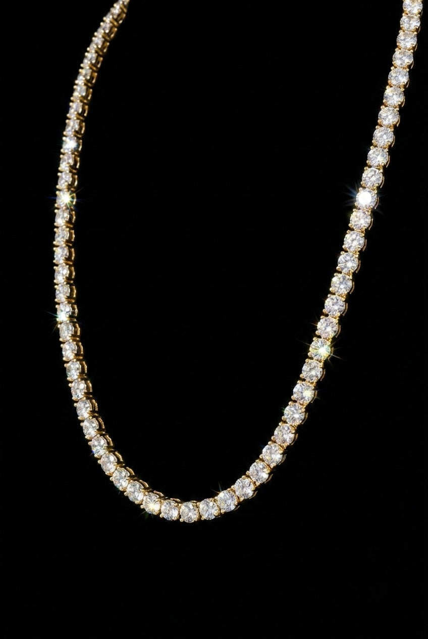 18k gold plated tennis chain.