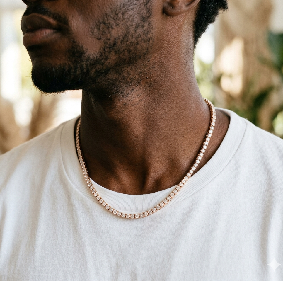 18k gold plated tennis chain.