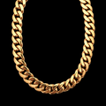 Stainless Steel 18k gold plated Cuban link necklace.