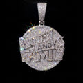 1 piece 18k white gold plated iced coin pendant.
