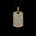 18k gold plated iced tag pendant.