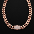 Stainless Steel 18k Rose gold plated Cuban Link Chain.