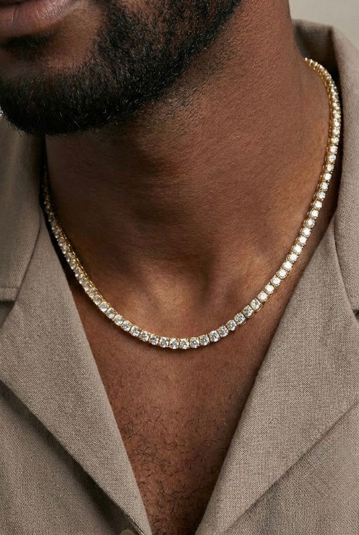18k gold plated tennis chain.