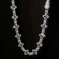 White Gold plated 4 leaf iced chain.