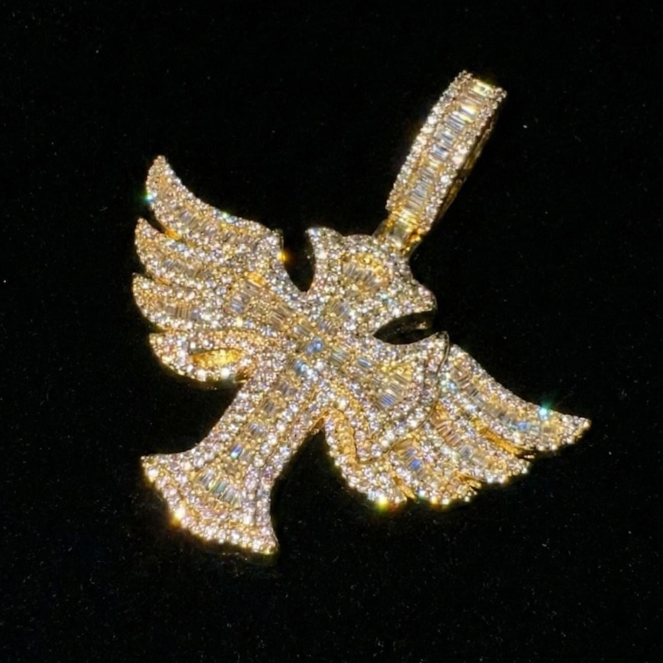 18k Yellow Gold Plated Iced Cross Pendant.